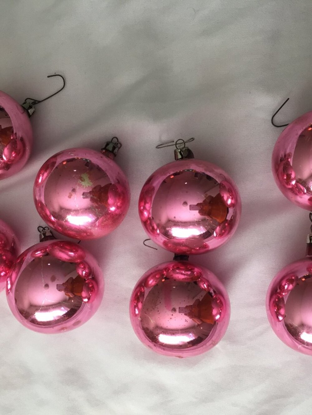 8 Vintage Poland Glass Christmas Ornaments Mercury MCM
